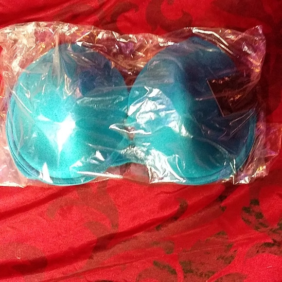 Fredrick's of Hollywood Smooth Satin Teal Bra (34DD) - Picture 4 of 5